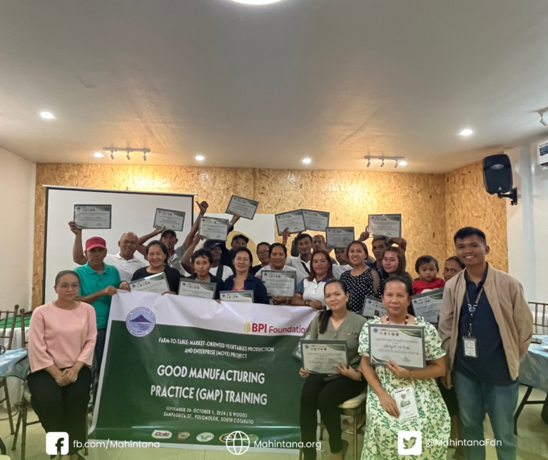 Good Manufacturing Practice (GMP) Training to the Local Farmers of Polomolok