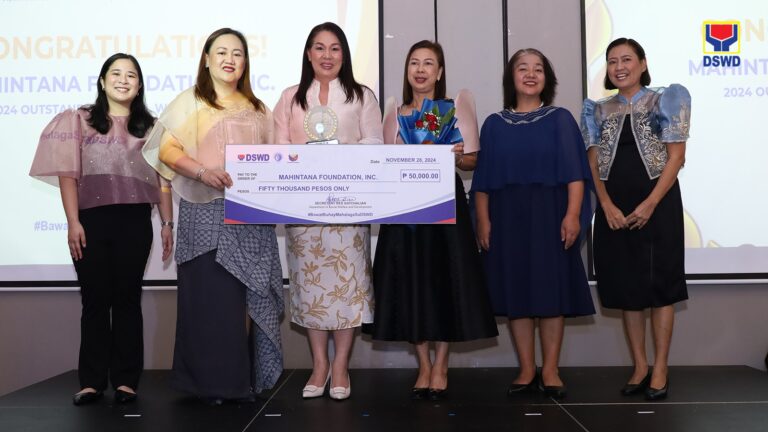 Mahintana Foundation, Inc. which was recognized as one of the Outstanding SWA awardees of DSWD